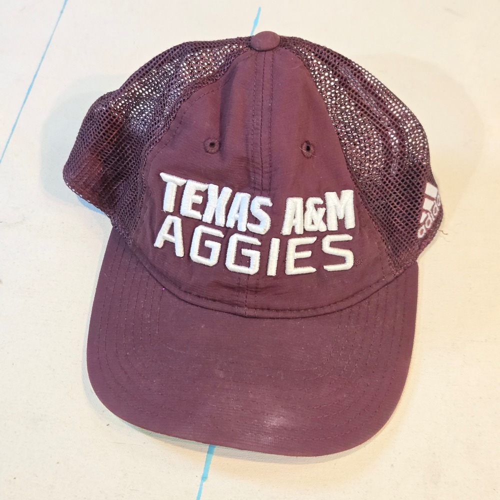 Vintage Adidas Texas A&M Hat Aggies Reveille Snapback Mesh Cap College Station‎